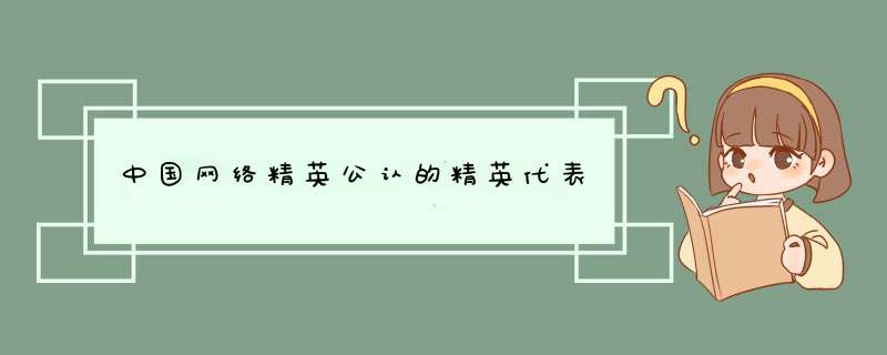 中国网络精英公认的精英代表,第1张