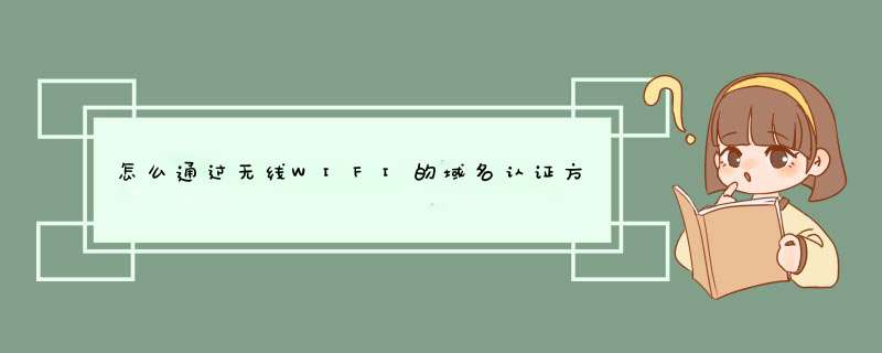 怎么通过无线WIFI的域名认证方式上网,第1张