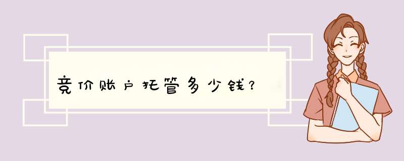 竞价账户托管多少钱？,第1张