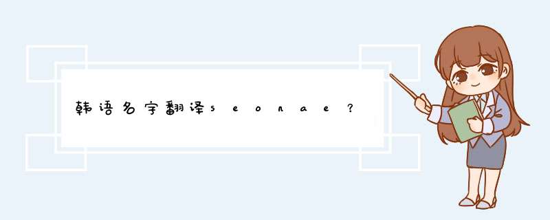 韩语名字翻译seonae？,第1张