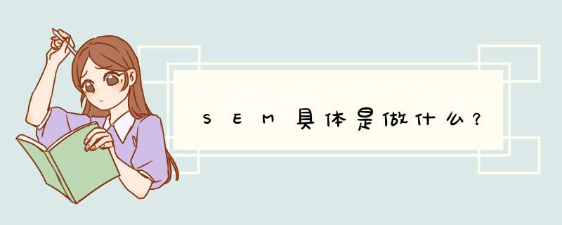 SEM具体是做什么？,第1张